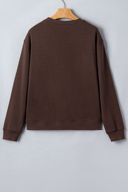 Pray Floral Stripe Gingham Embroidered Patch Sweatshirt